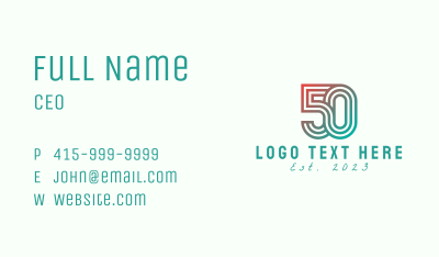 Gradient Retro 50s Business Card Image Preview