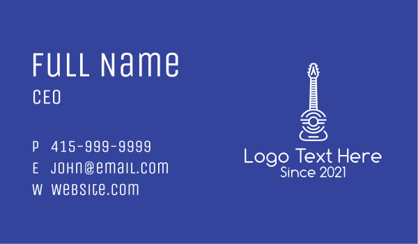Minimalist Guitar Business Card Design Image Preview