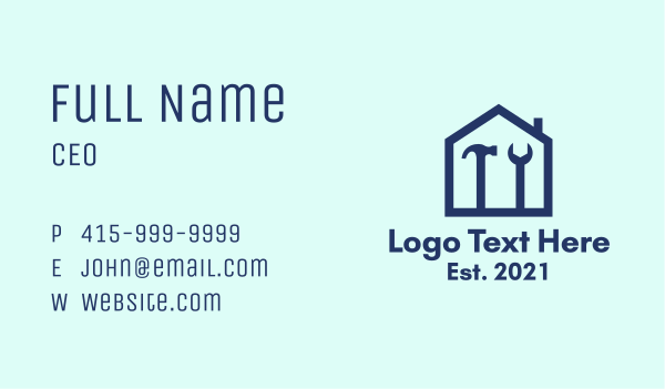 Minimalist House Tools Business Card Design Image Preview