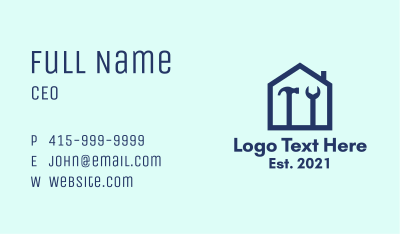 Minimalist House Tools Business Card Image Preview