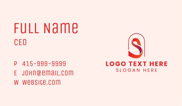 Ribbon Arch Letter S Business Card Design