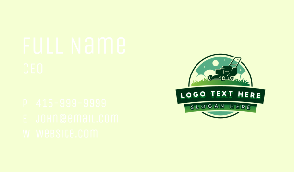 Lawn Mower Landscaping Business Card Design Image Preview