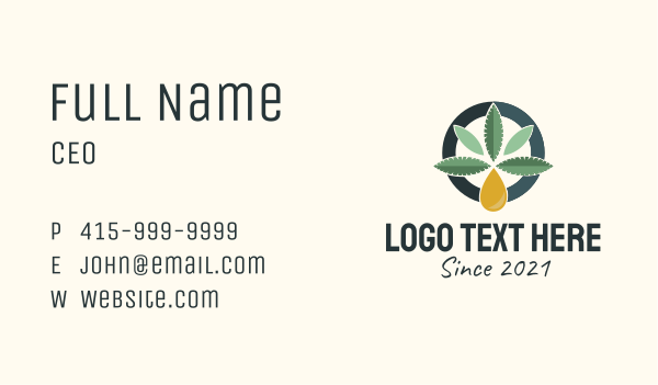 Cannabis Essential Oil  Business Card Design Image Preview