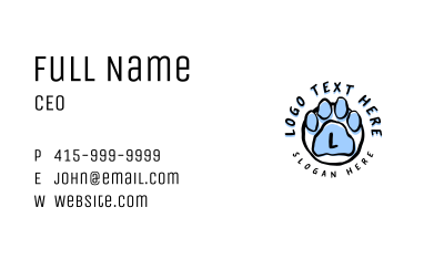 Pet Paw Grooming Veterinary Business Card Image Preview