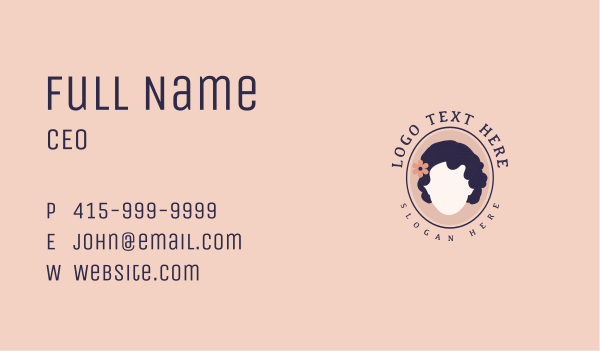 Curly Hair Salon Business Card Design Image Preview