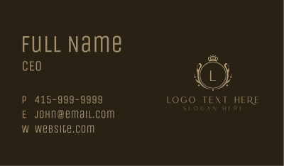 Royal Crown Shield Lettermark Business Card Image Preview