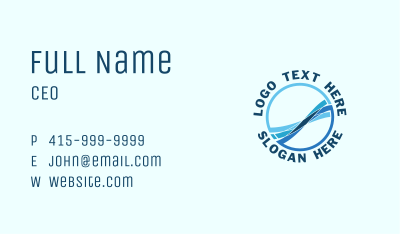 Blue Ocean Waves Business Card Image Preview