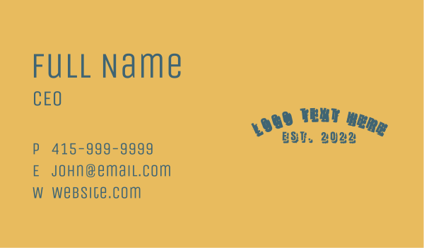 Rustic Generic Wordmark  Business Card Design Image Preview