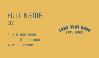 Rustic Generic Wordmark  Business Card Image Preview