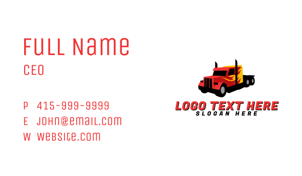 Red Hotrod Truck Business Card Design Image Preview
