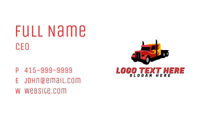 Red Hotrod Truck Business Card Image Preview