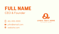 Orange Script Letter Q Business Card Design