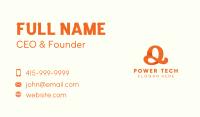 Orange Script Letter Q Business Card Image Preview