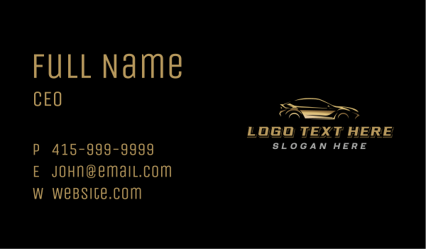 Automotive Car Detailing Business Card Design Image Preview