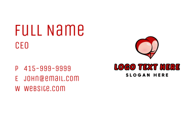 Erotic Heart Butt Business Card Image Preview