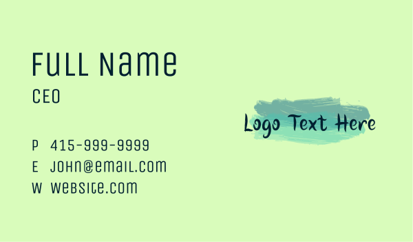 Playful Brush Wordmark Business Card Design Image Preview