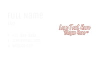 Cute Girlie Wordmark Business Card Image Preview