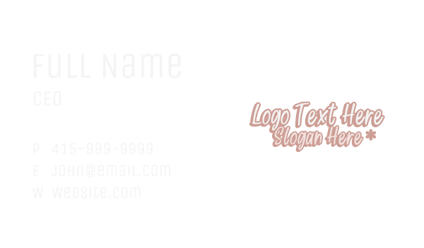 Cute Girlie Wordmark Business Card Design Image Preview