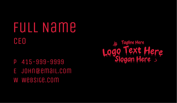 Bloody Drip Arrow Wordmark Business Card Design Image Preview