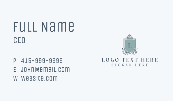 Elegant Shield Crown Business Card Design Image Preview