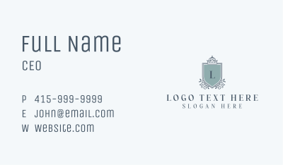 Elegant Shield Crown Business Card Image Preview