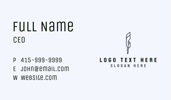 Write Quill Pen Literature Business Card Design Image Preview