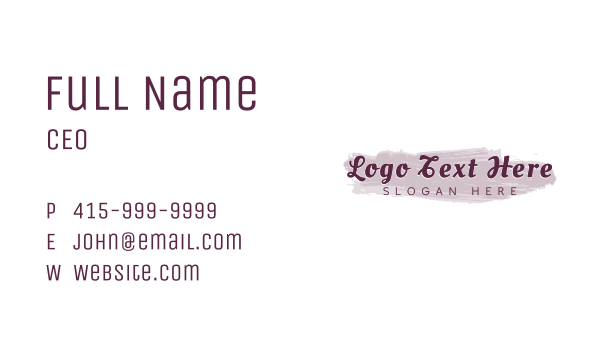 Beauty Paint Wordmark Business Card Design Image Preview