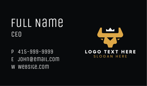 Premium Crown Bull Business Card Design Image Preview
