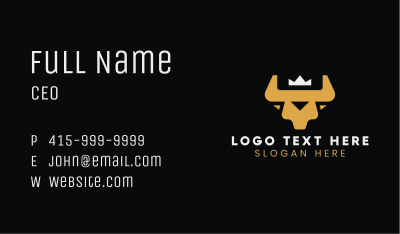 Premium Crown Bull Business Card Image Preview