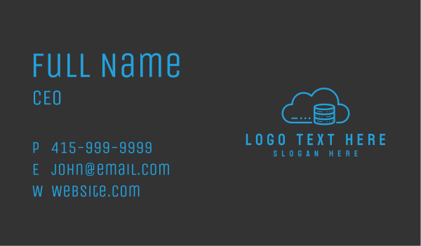 Cyber Cloud Data Business Card Design Image Preview
