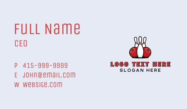 Bowling Alley Sports League Business Card Design Image Preview