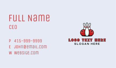 Bowling Alley Sports League Business Card Image Preview