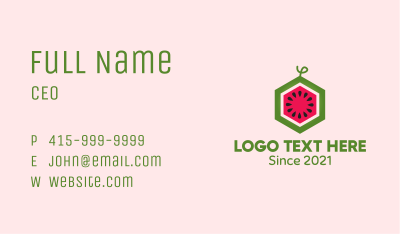 Hexagon Watermelon Fruit  Business Card Image Preview