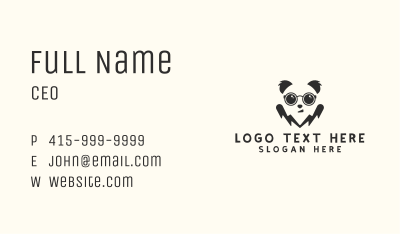 Cute Smart Panda  Business Card Image Preview