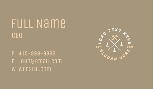 Classic Hammer Letter Business Card Design Image Preview