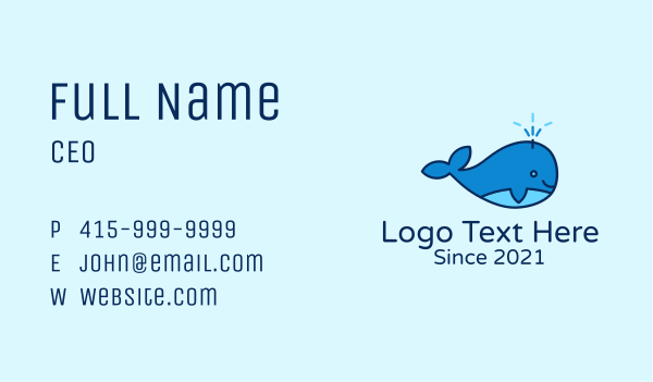 Cute Baby Whale Business Card Design Image Preview