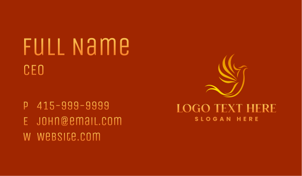 Flying Phoenix Fire Business Card Design Image Preview