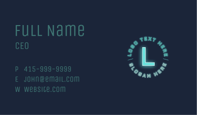 Cyber Neon Lettermark Business Card Image Preview