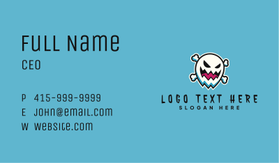 Spooky Ghost Crossbones Business Card Image Preview