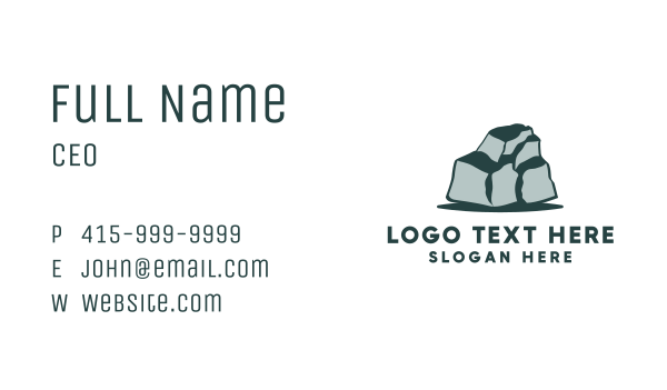 Green Boulder Stone Business Card Design Image Preview