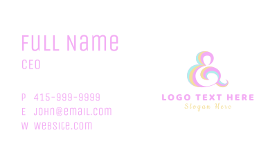 Candy Ampersand Lettering Business Card Image Preview