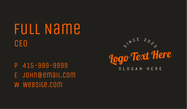 Generic Tilted Wordmark Business Card Design Image Preview