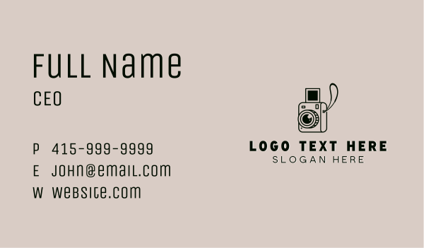 Polaroid Photography Camera Business Card Design Image Preview