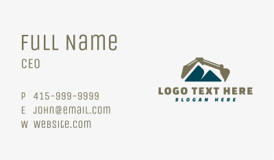 Mountain Backhoe Construction Business Card Image Preview