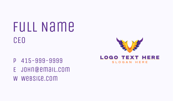 Angel Wings Support Charity Business Card Design Image Preview