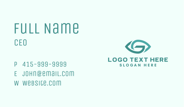 Optical Clinic Letter G Business Card Design Image Preview