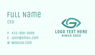 Optical Clinic Letter G Business Card