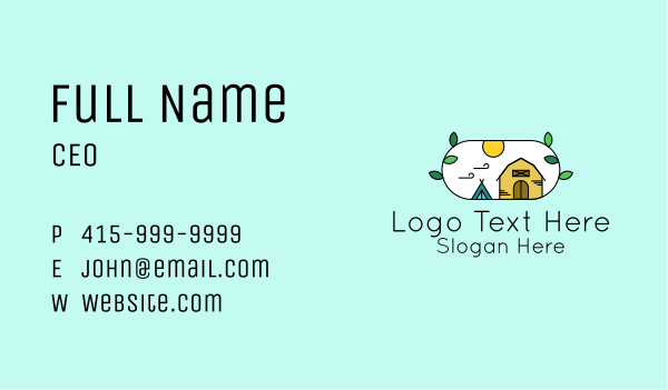 Barn Camping  Business Card Design Image Preview