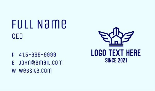 Blue Wing House  Business Card Design Image Preview