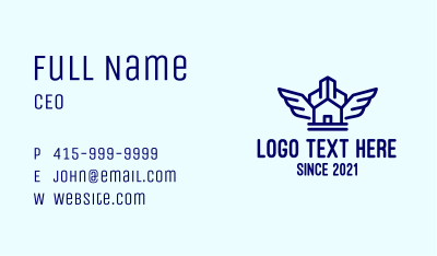 Blue Wing House  Business Card Image Preview